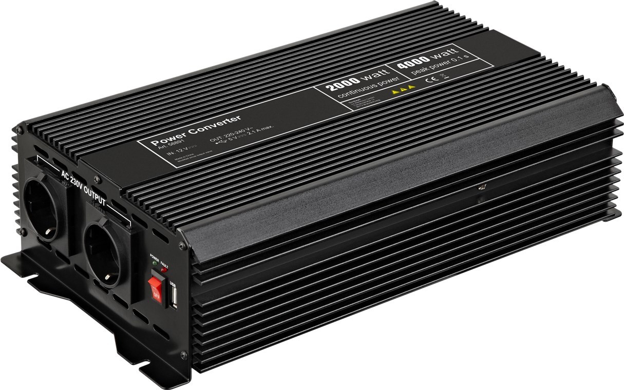 Goobay 58891 adaptateur de puissance & onduleur Universel 2000 W Noir