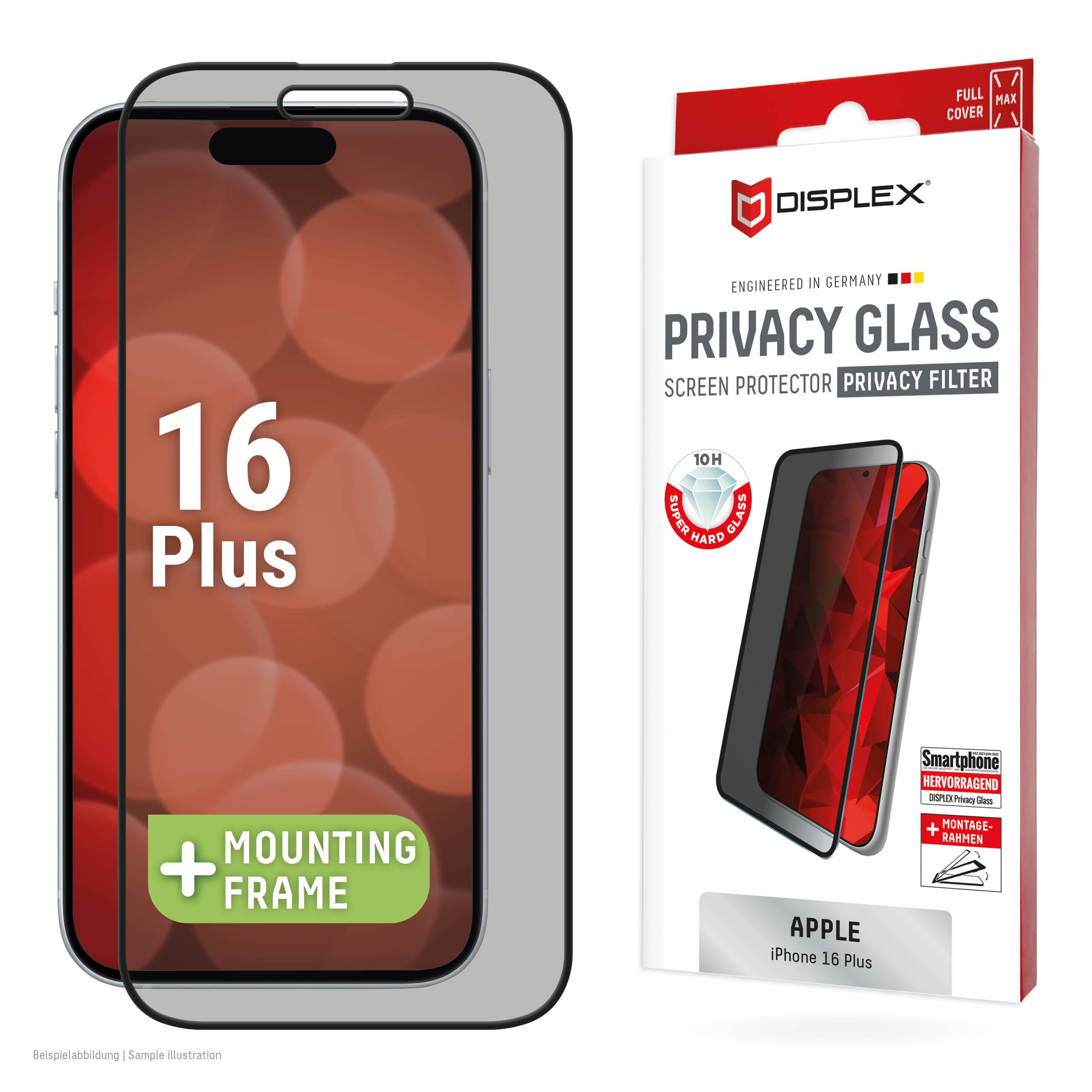 E.V.I. DISPLEX Privacy Glass FC iPhone 16 Plus - Passend für iPhone