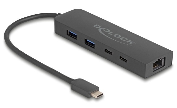 DeLOCK 10 Gbps USB Hub with 2.5 Gigabit LAN port and PD 85 Watt -
