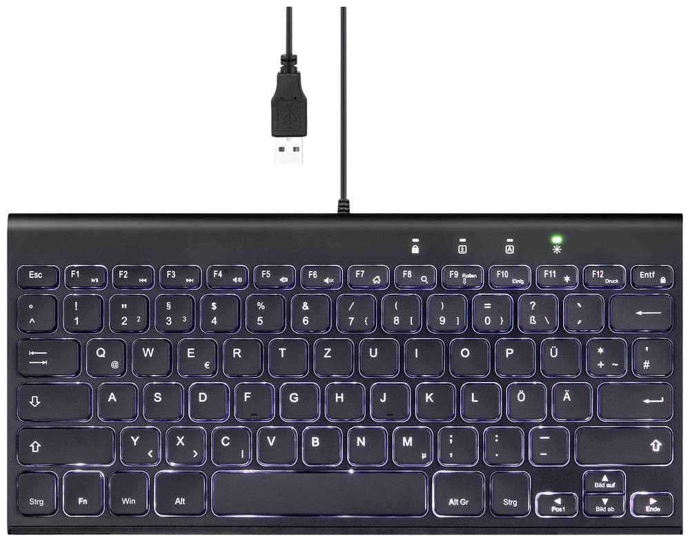 Perixx PERIBOARD-429 DE USB Tastatur Deutsch, QWERTZ Schwarz