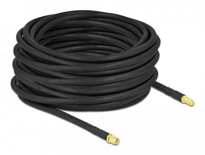 DeLOCK Antenna Cable SMA plug to SMA jack LMR/CFD300 15 m low loss -