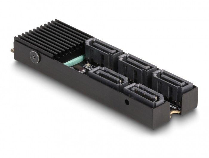 DeLOCK Converter M.2 2280 Key B+M male to 5 x SATA with heat sink -