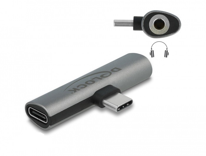 Delock Audio Adapter USB Type-C zu Klinkenbuchse und USB Type-C