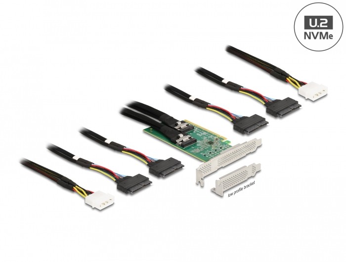 DeLOCK PCI Express 4.0 x16 Card to 4 x SFF-8639 NVMe - Bifurcation -