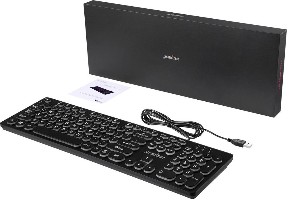 Perixx PERIBOARD-317 R DE B Kabelgebunden Tastatur Deutsch, QWERTZ