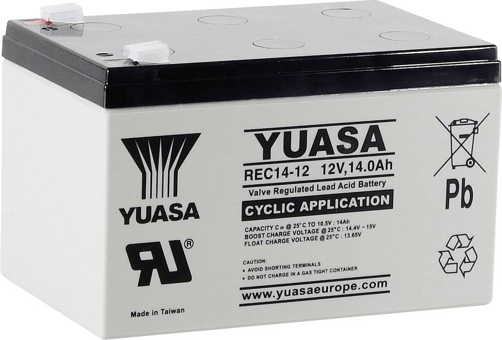Yuasa REC14-12 YUAREC1412 Bleibatteria ricaricabile 12V 14Ah Blei-