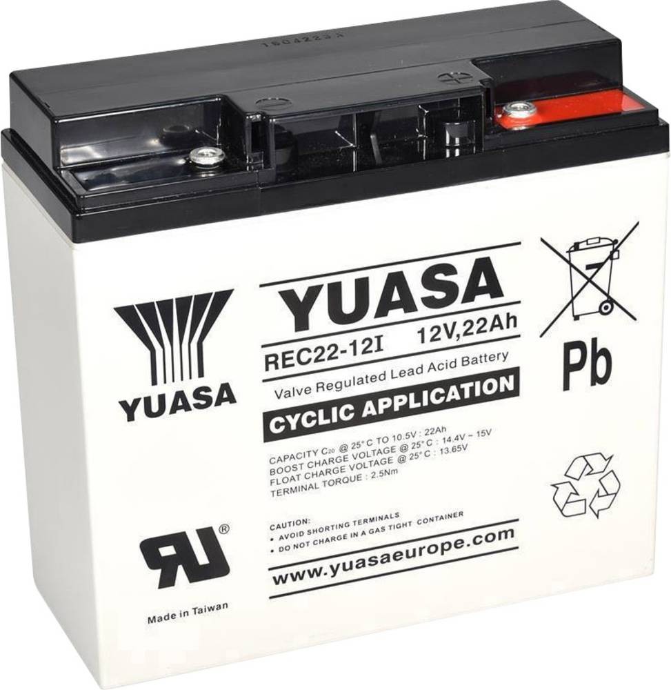 Yuasa REC22-12 YUAREC2212 Bleiakku 12V 22Ah Blei-Vlies (AGM) (B x H x