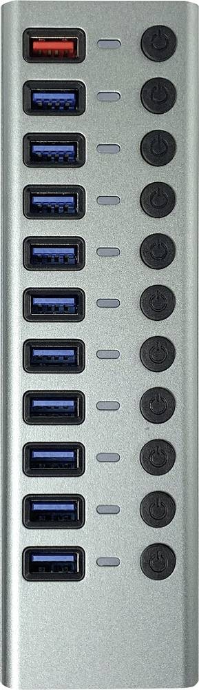 Maxtrack CH12L USB-Hub 10 Port USB-A USB 3.0 5 GBit/s einzeln