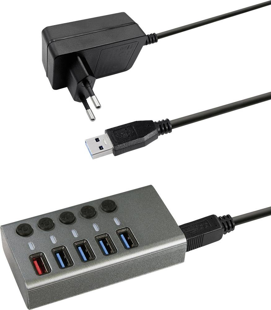 Maxtrack CH10L USB-Hub 5 Port USB-A USB 3.0 5 GBit/s einzeln