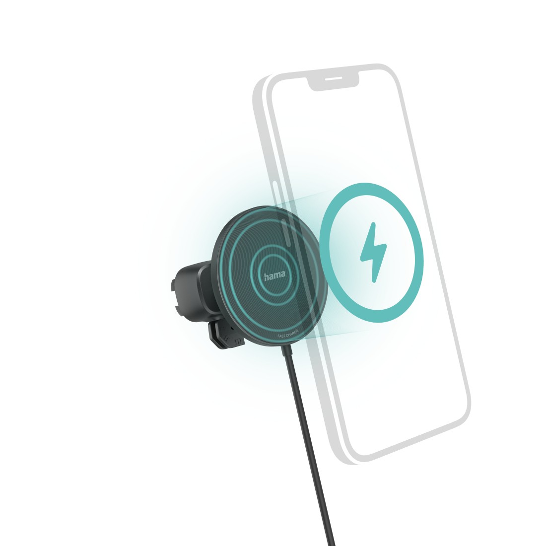 Hama MagCharge Car FC15 Smartphone Noir Allume-cigare Recharge sans