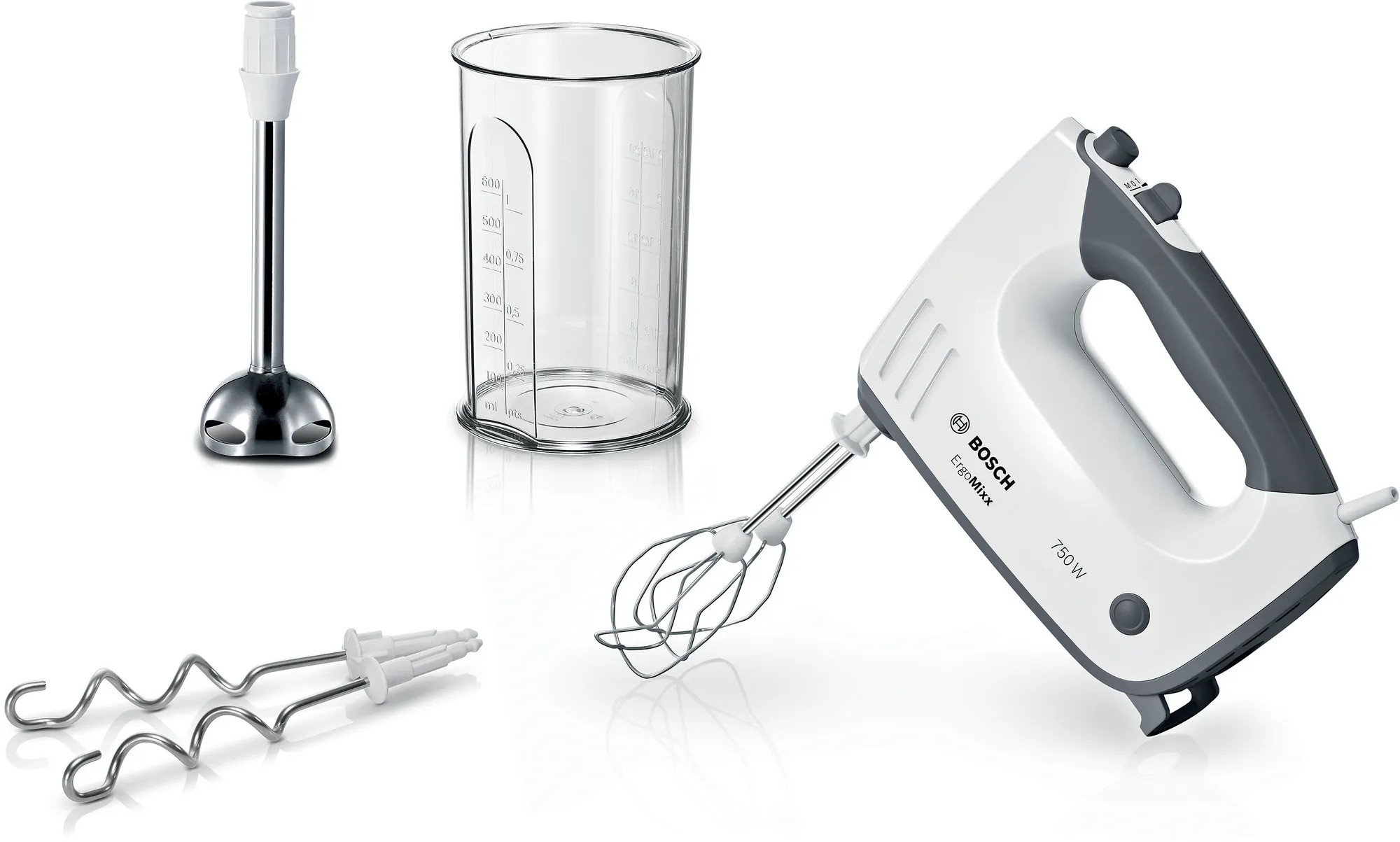 Bosch MFQ37470 mixer Hand mixer 750 W Black, White - Bosch MFQ37470,
