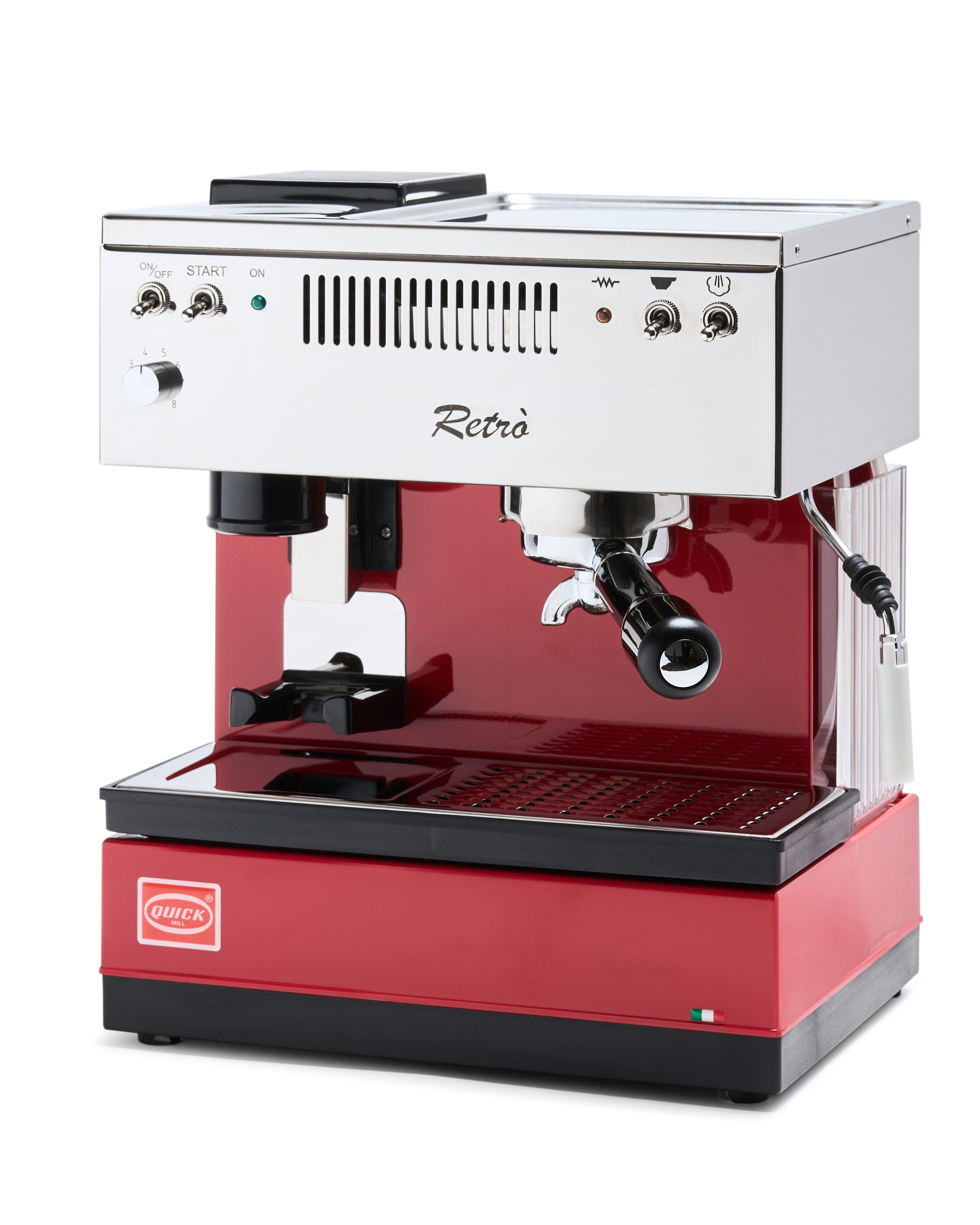 Quick Mill 0835 Retro Rot Siebträger espresso coffee machine