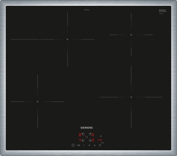 Siemens iQ300 EH645BFB6E hob Black, Stainless steel Built-in 60 cm