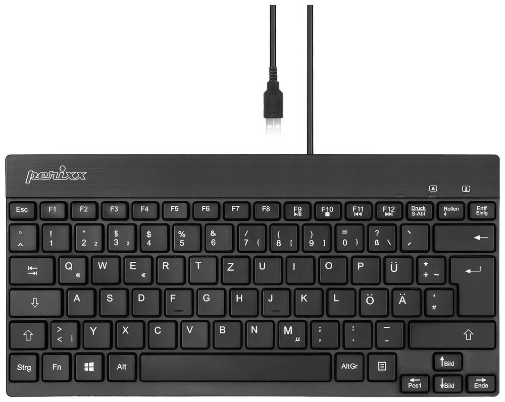 Perixx PERIBOARD-426 DE USB Tastatur Deutsch, QWERTZ Schwarz