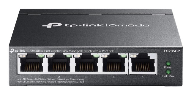 TP-Link Omada 5-Port Gigabit Easy Managed Switch with 4-Port PoE+ -