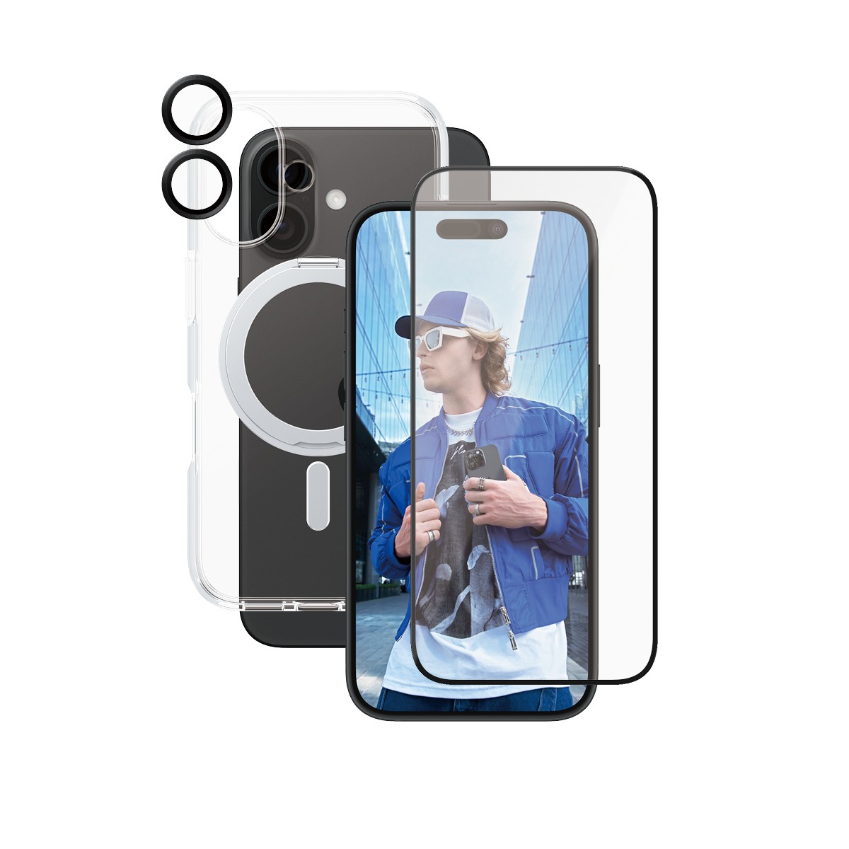 PanzerGlass CARE Feature 3-in-1 Ceramic iPhone 16 - Passend für