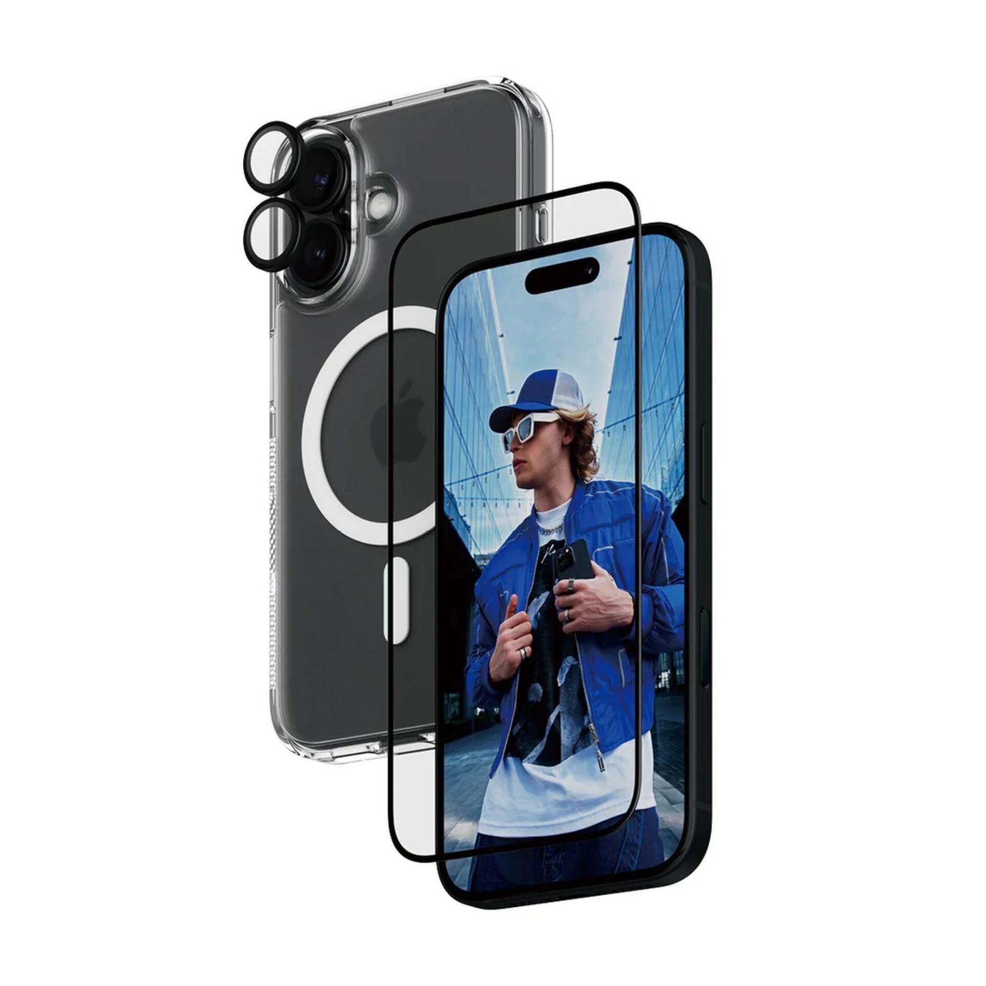 PanzerGlass 3-in-1 Protection Bundle iPhone 16 Protection d'écran