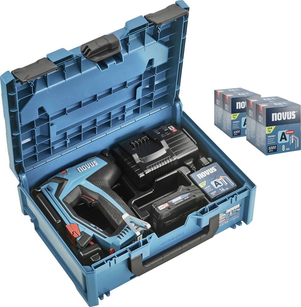 Novus Tools J-550 031-0375 Akkutacker Klammerntyp Typ 37, Typ 53