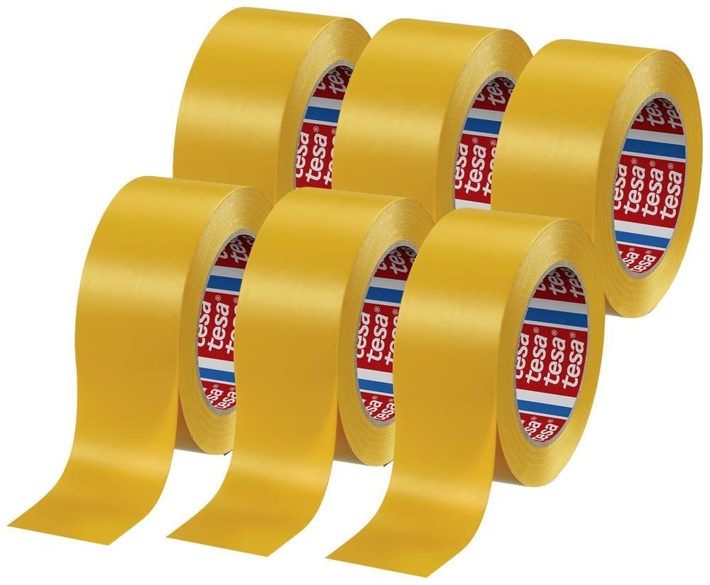 TESA 4169 Yellow PVC 33m Lane Marking Tape, 0.18mm Thickness - TESA