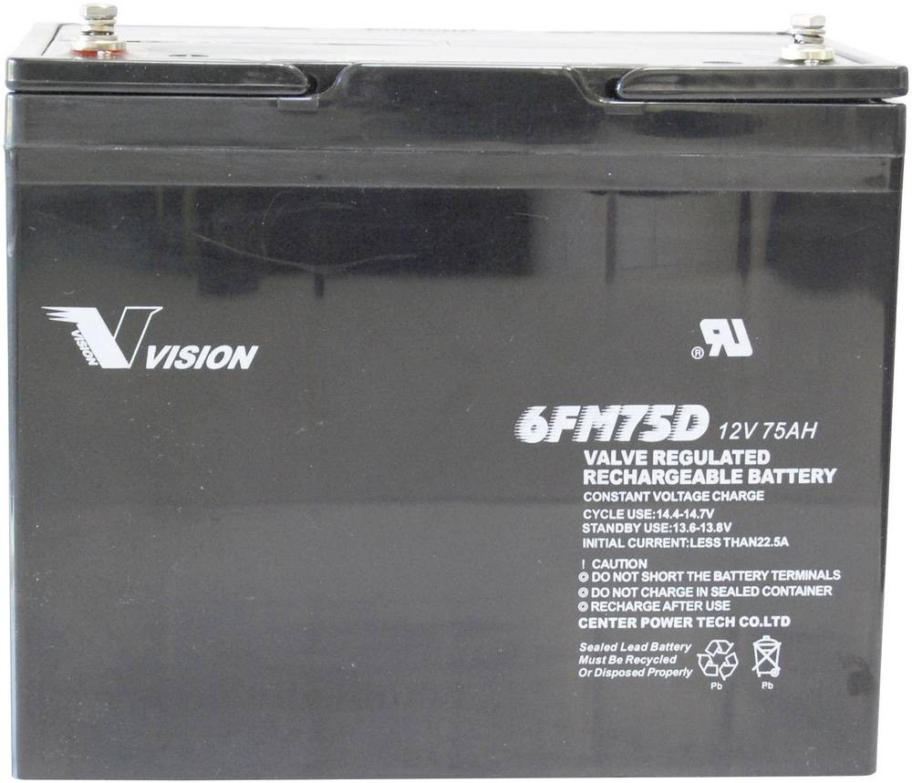 Vision Akkus 6FM75DX Bleirechargeable battery 12V 75Ah Blei-Vlies (