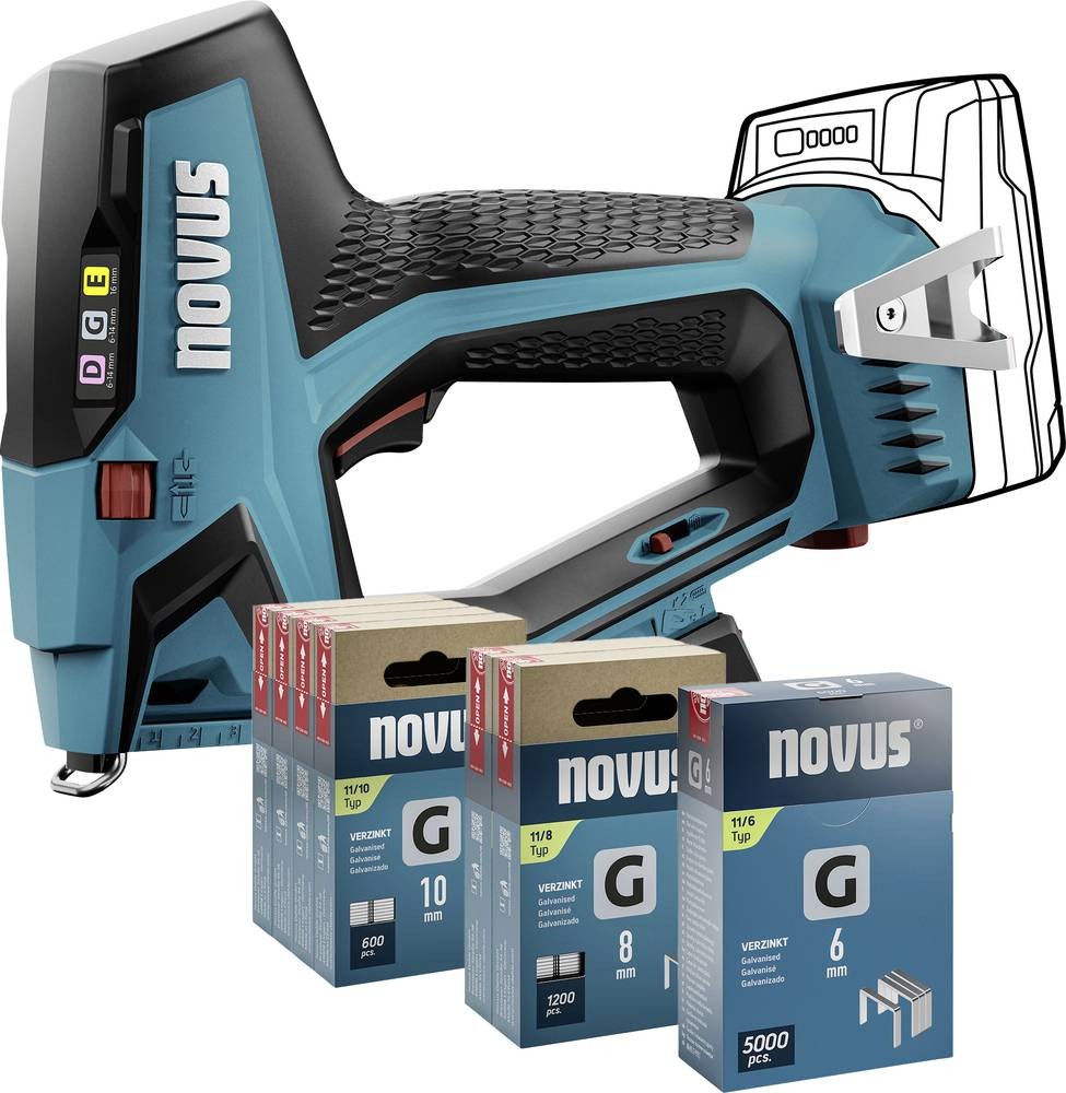 Novus Tools J-551 031-0374 Akkutacker Klammerntyp Typ 11, Typ 53F