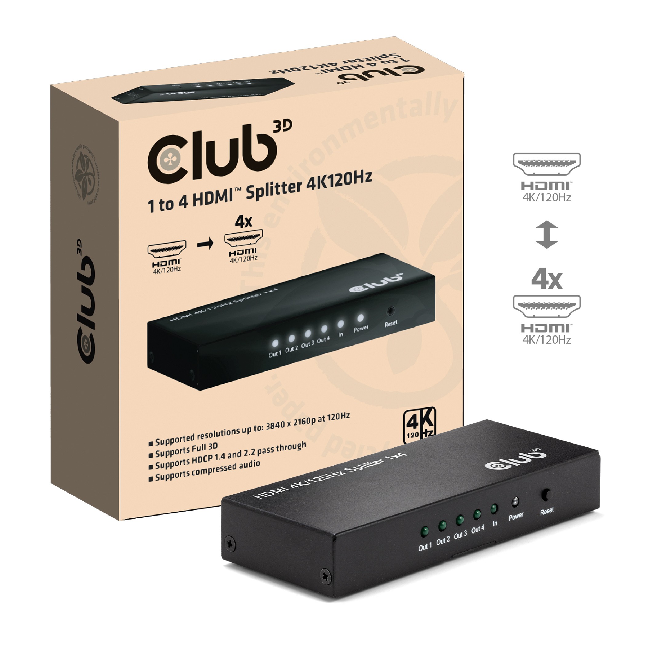 CLUB3D Umschalter HDMI 4x HDMI - CLUB3D Umschalter, HDMI, 4x HDMI,