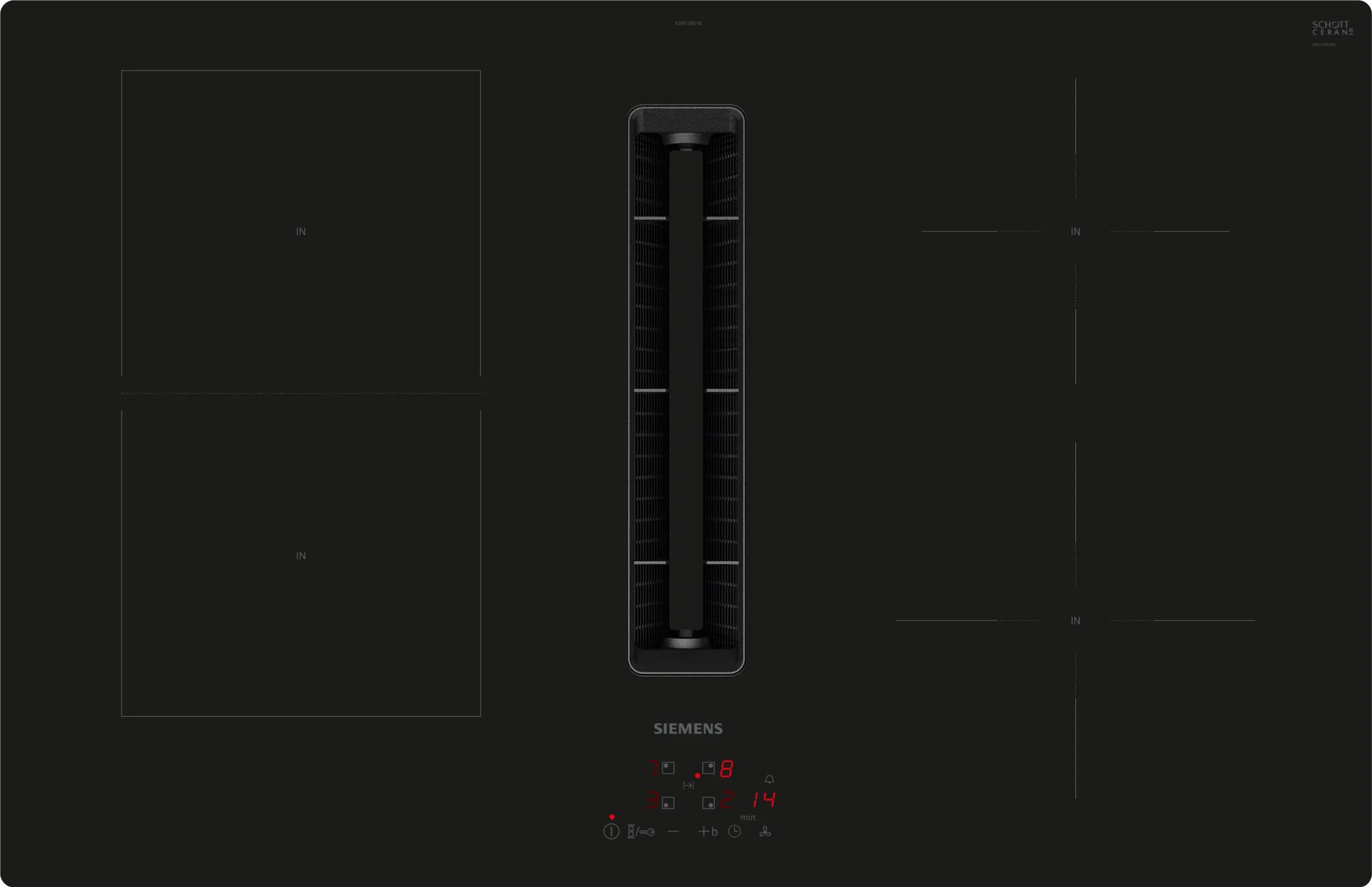 Siemens iQ500 ED811BS16E hob Black Built-in 80 cm Zone induction hob
