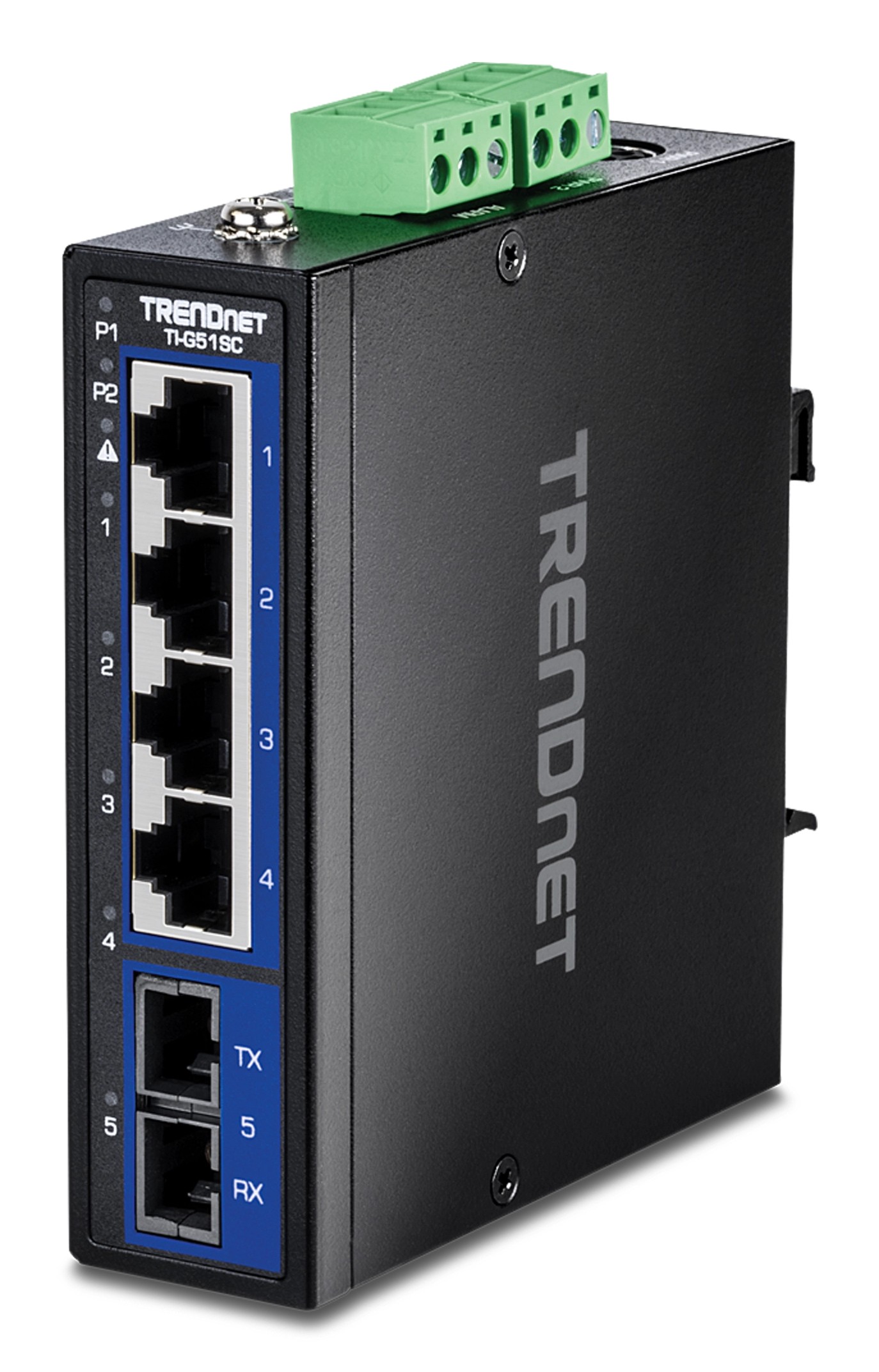 TRENDnet 5-Port Hardened Industrial Gigabit DIN-Rail Switch