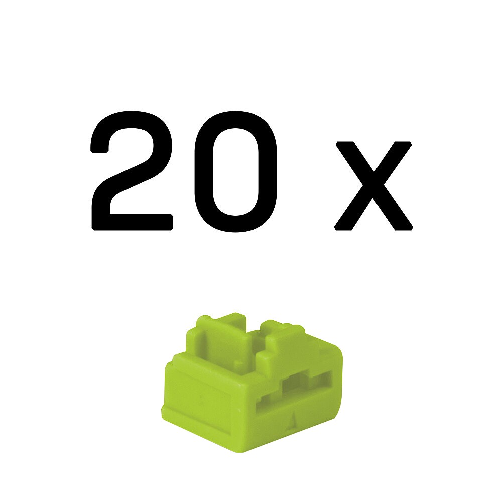 Lindy RJ-45 Port Blockers (Without Key) - Pack of 20, Green - Lindy