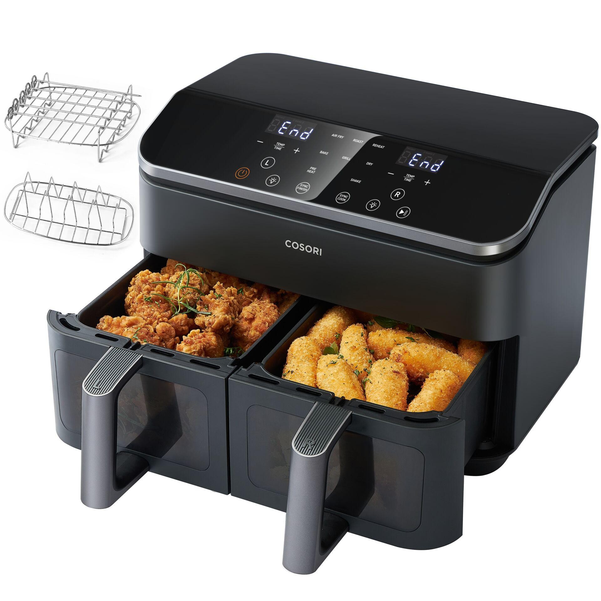 Cosori Doppel-Heißluftfritteuse CAF-R901-AEU Heißluft-Fritteuse 1.