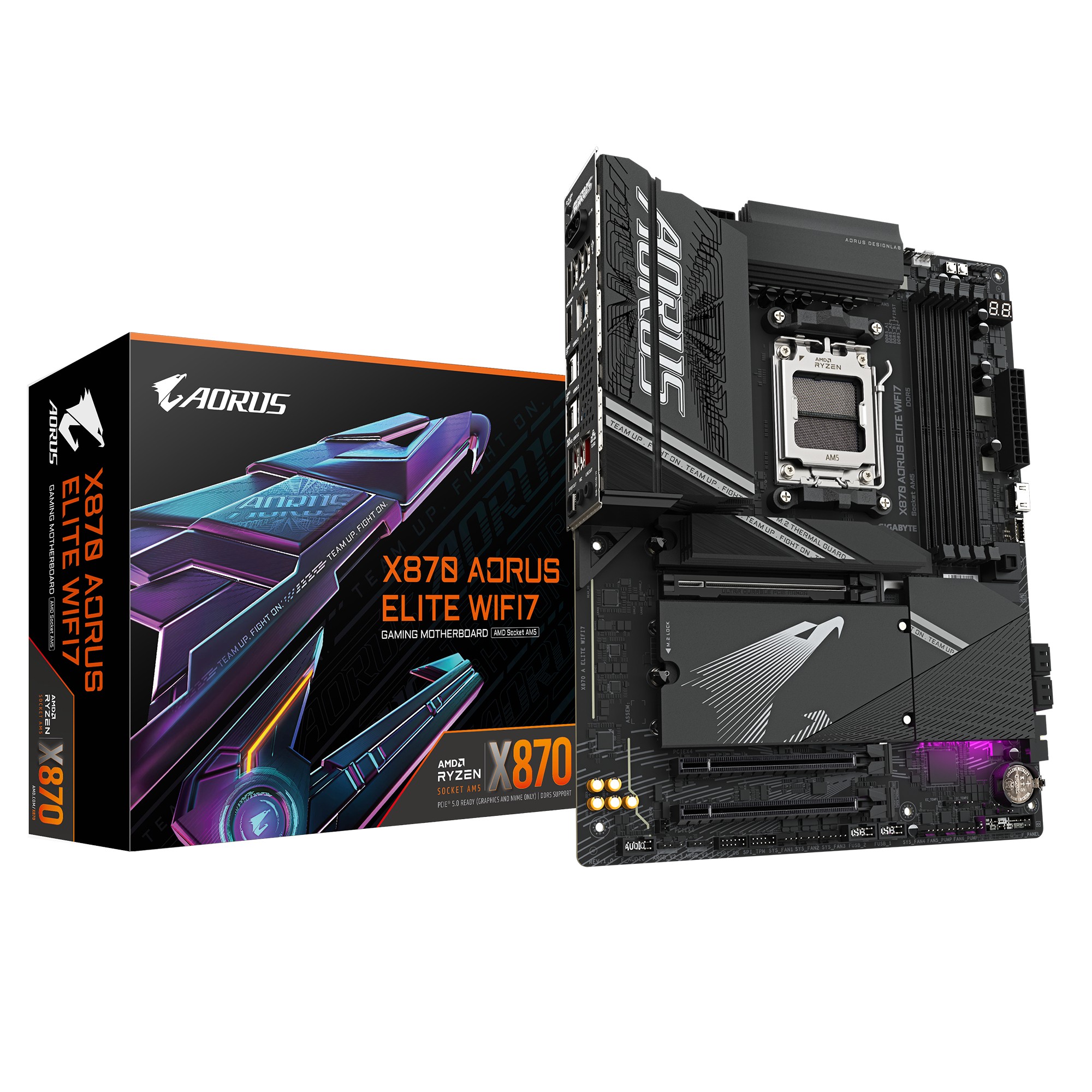 GIGABYTE X870 AORUS ELITE WIFI7 Motherboard - Supports AMD Ryzen 9000