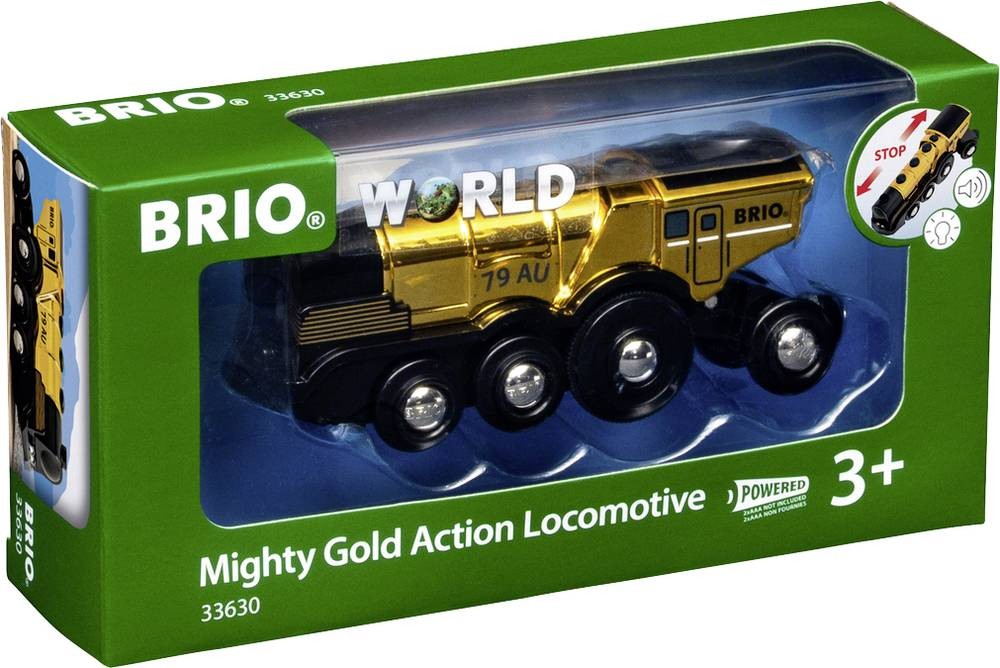 Brio 63363000 Goldene Batterielok mit Licht und S
