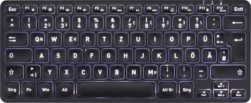 Perixx PERIBOARD-732 DE Tastatur Deutsch, QWERTZ Schwarz