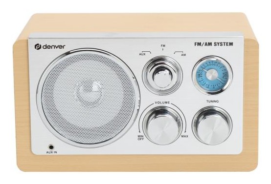 Denver TR-63LW Radio portable Personnel Analogique Bambou, Argent -