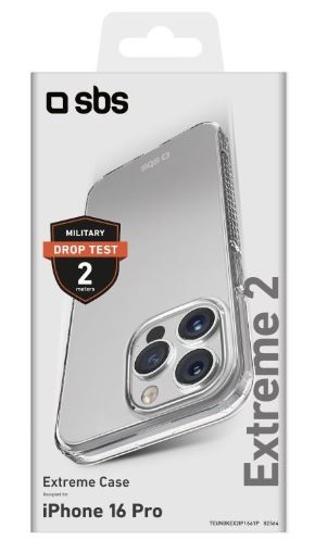 SBS Extreme X2 iPhone 16 Pro Case, Transparent, 6.5" - 20g