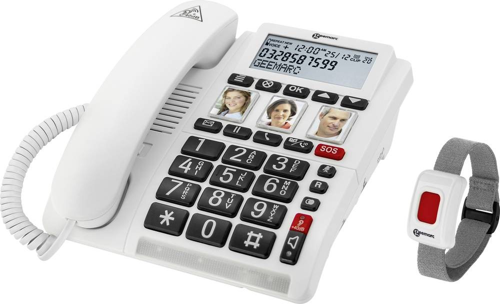 Geemarc CL610 Schnurgebundenes Seniorentelefon Foto-Tasten,