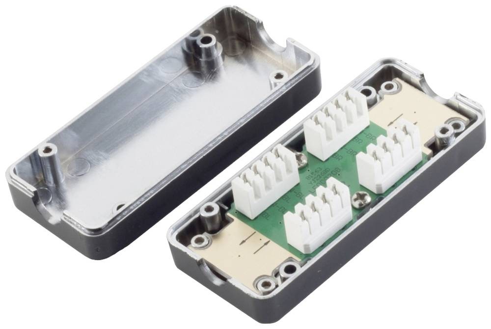 BKL Electronic 10121222 Cat. 6A LSA-Anschlussbox, Verbinder black