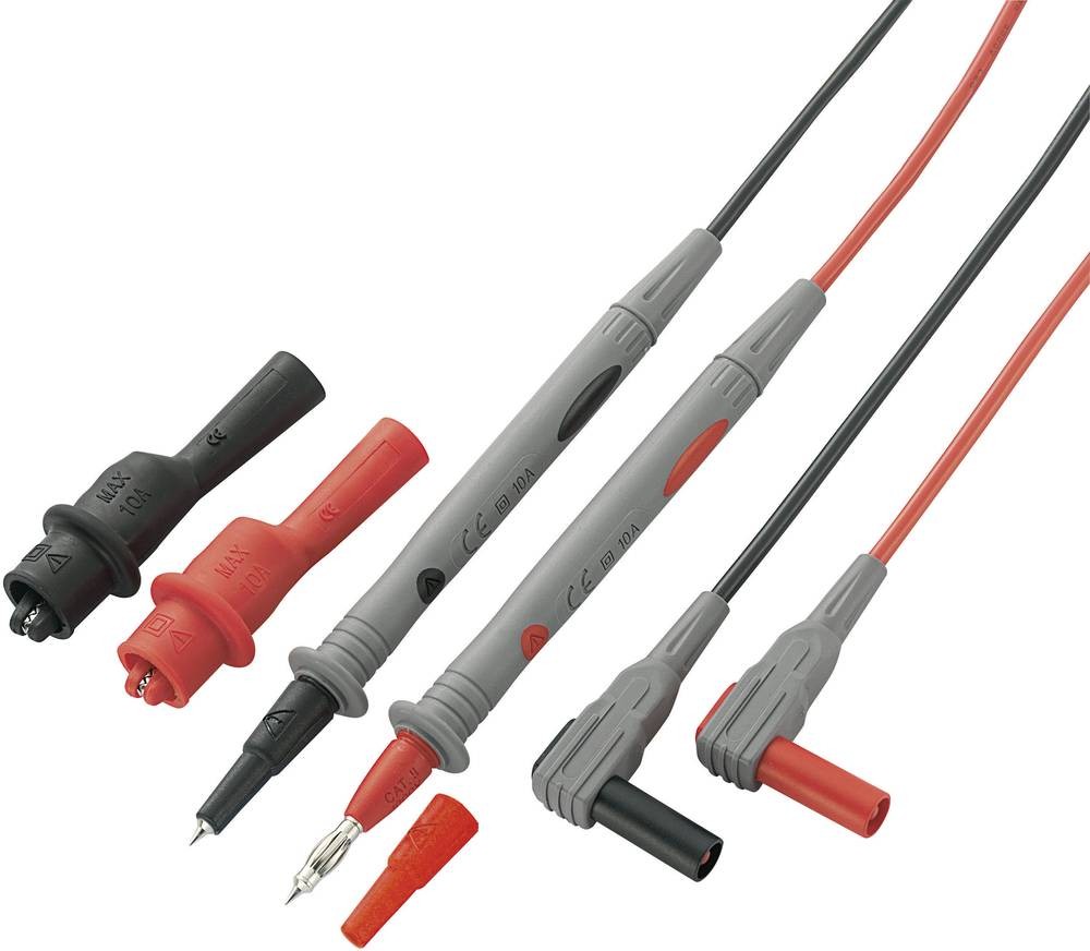 VOLTCRAFT MS-2 Sicherheits-Messleitungs-Set Lamellenstecker 4mm Prü
