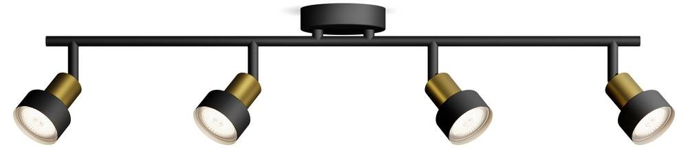 Philips Spot plafond/mur Conduit x4 - Philips Spot plafond/mur
