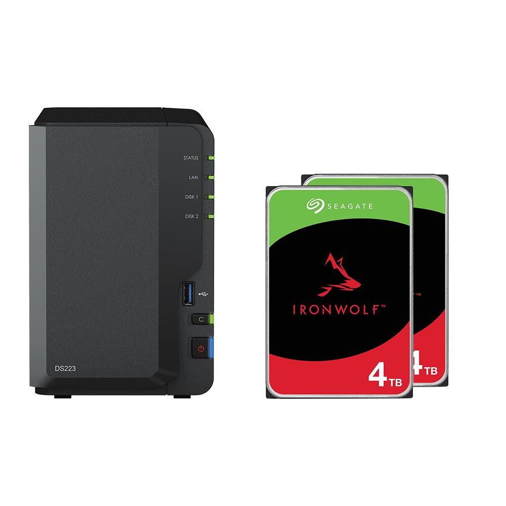 Synology DiskStation DS223 2 Einschübe NAS-Server Leergehäuse + 8TB