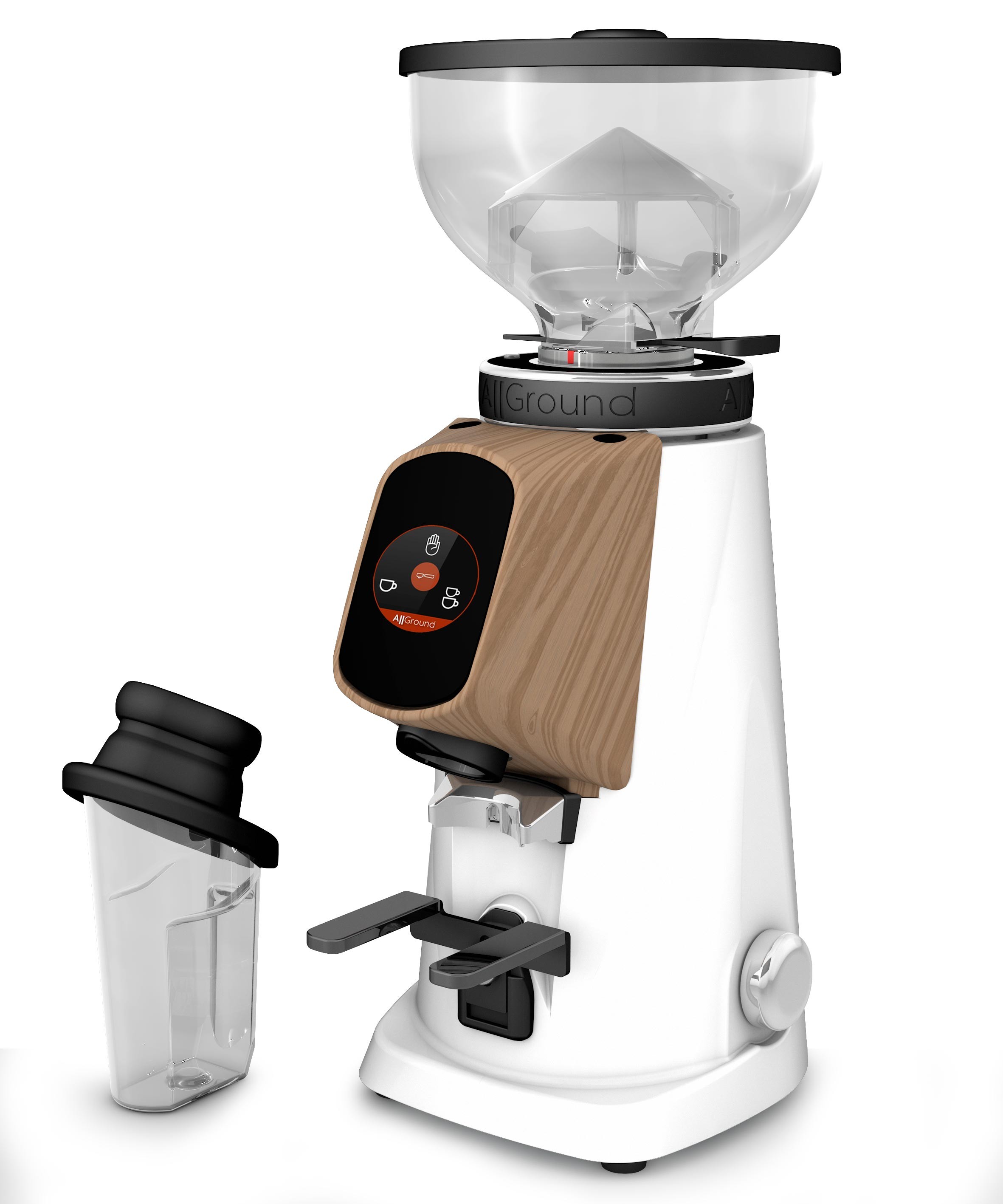 Fiorenzato AllGround coffee mill Arctic white Walnuß 230V EU Dark-T