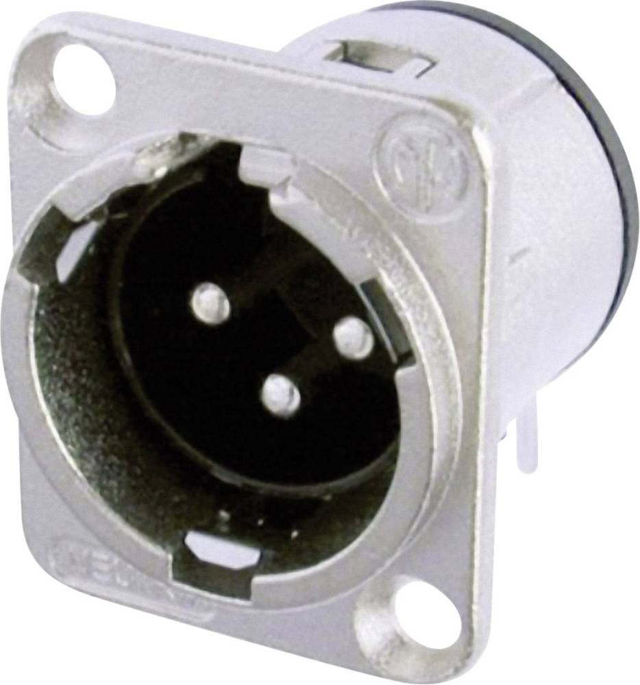 Neutrik NC3MD-H XLR-Steckverbinder Flanschstecker, Kontakte gewinkelt