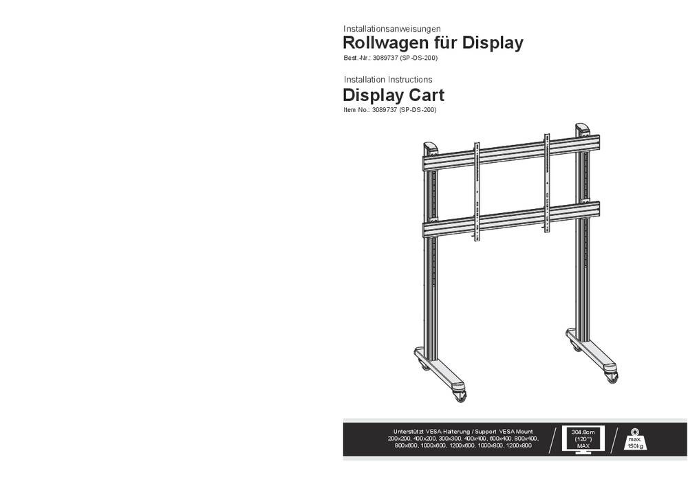 SpeaKa Professional SP-DS-200 TV-Rollwagen Paket 2