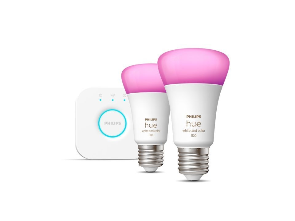 Philips Hue White and colour ambience Starter kit: 2 E27 smart bulbs (