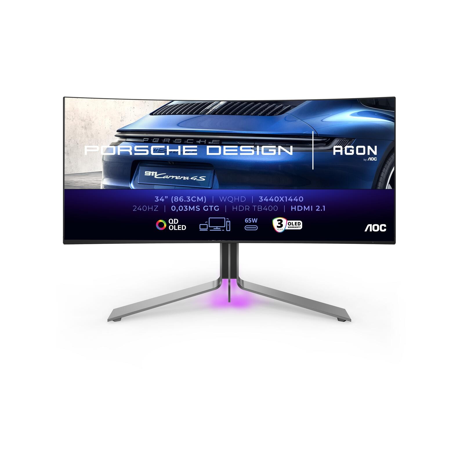 AOC Porsche PD34 écran plat de PC 86,4 cm (34") 3440 x 1440 pixels