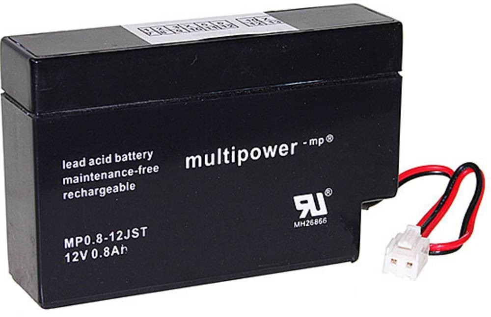 multipower PB-12-0,8-JST MP0,8-12 Bleibatería recargable 12 V 0.8 Ah