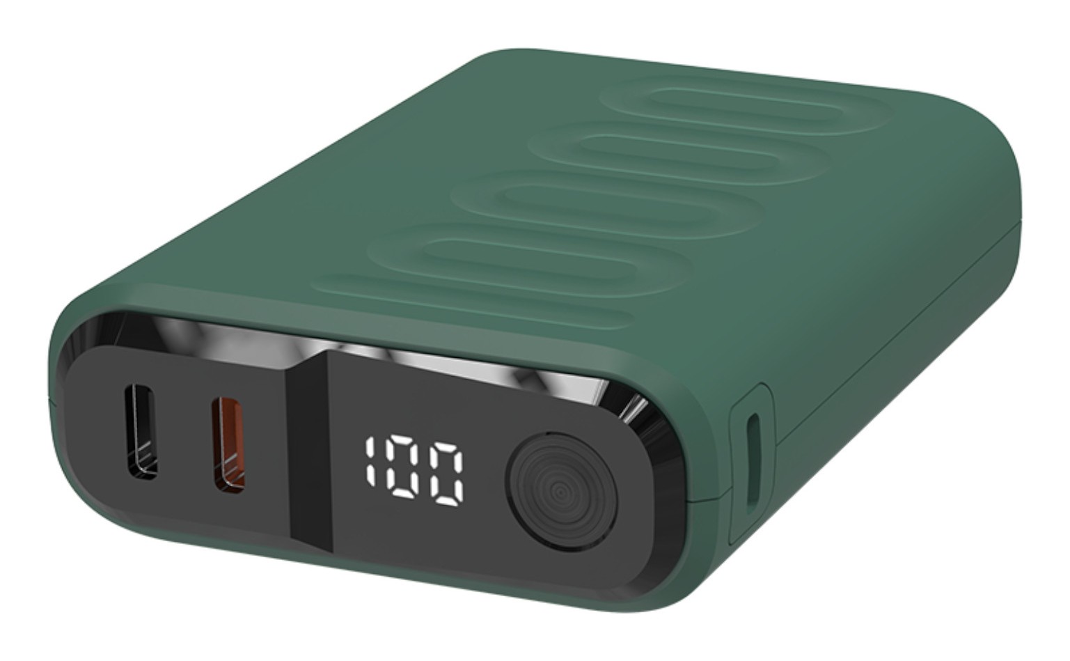 Powerbank RealPower PB-10000C PD+ 3x Type-C,Dunkelgrün