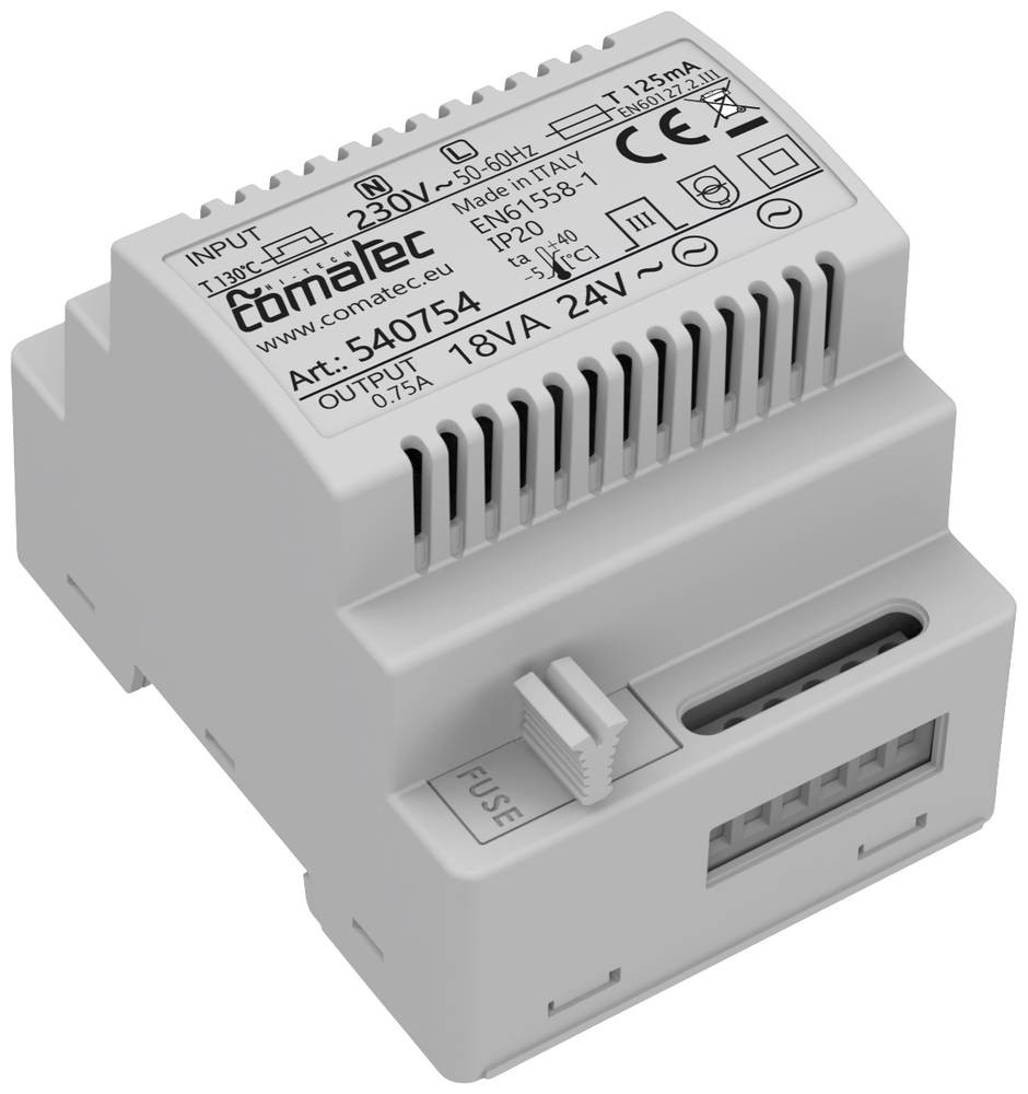 Comatec TBD201824F4 Hutschienen-Chargeur (DIN-Rail) 24 V/AC 0.75A 18