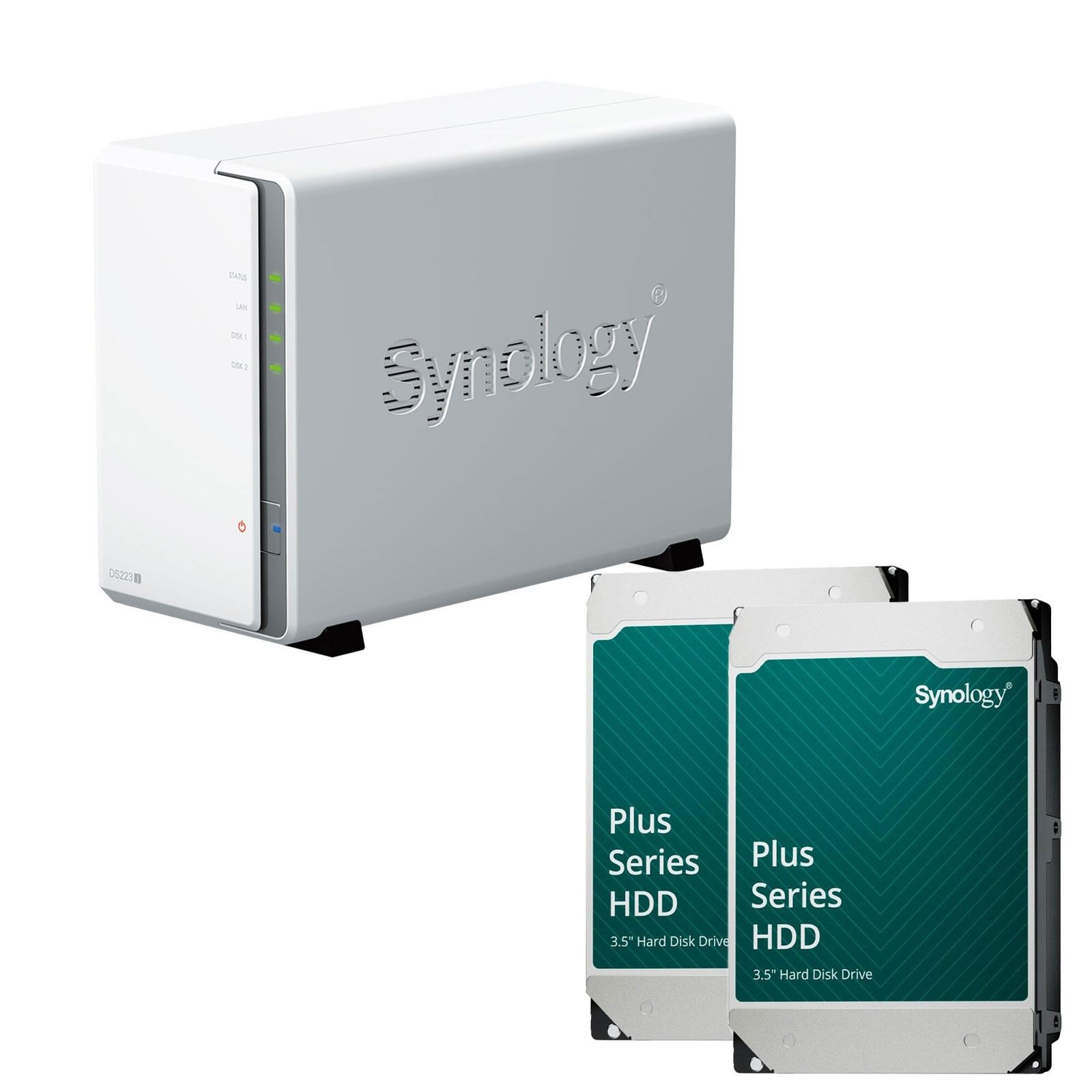 Synology DiskStation DS223J 2 Einschübe NAS-Server Leergehäuse + 16