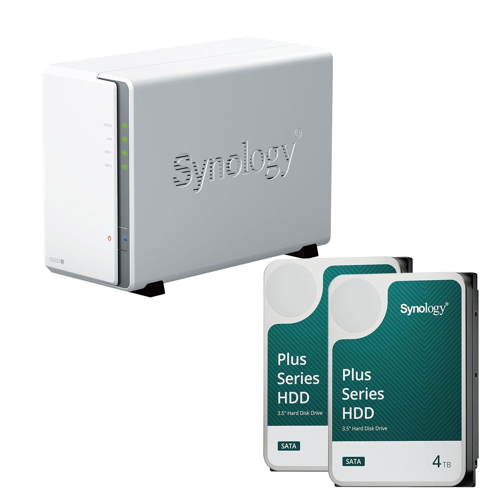 Synology DiskStation DS223J 2 Einschübe NAS-Server Leergehäuse + 8